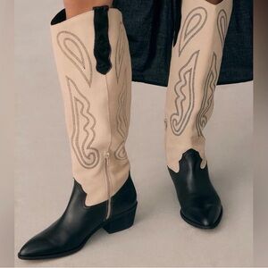 Anthropology Pilcro Contrast Tall Western Boots